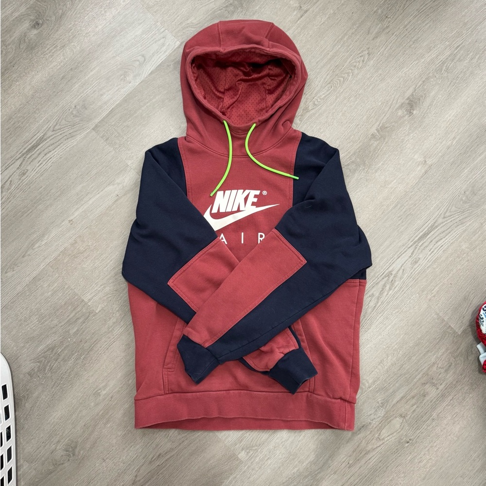 Nike Men's Red and Navy Hoodie